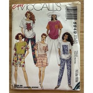 McCall's Pattern 5949 For Stretch Knits Misses' T-Shirt, Pants & Shorts Size 6-8